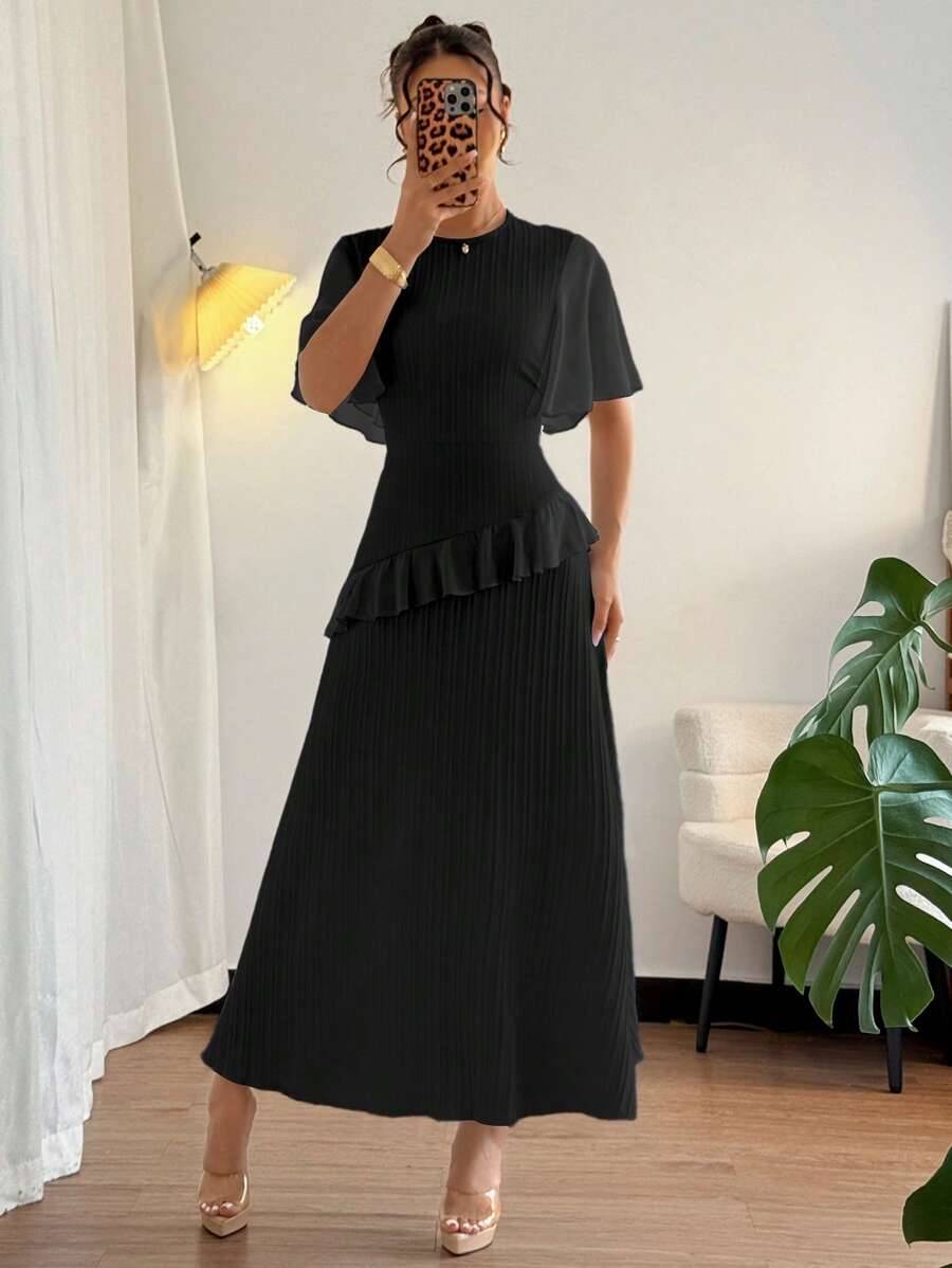 SHEIN Elenzga فستان طويل أنيق من قماش شيفون