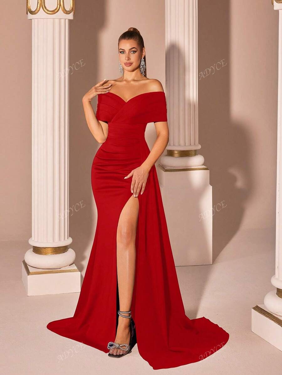 SHEIN ADYCE فستان سهرة أحمر