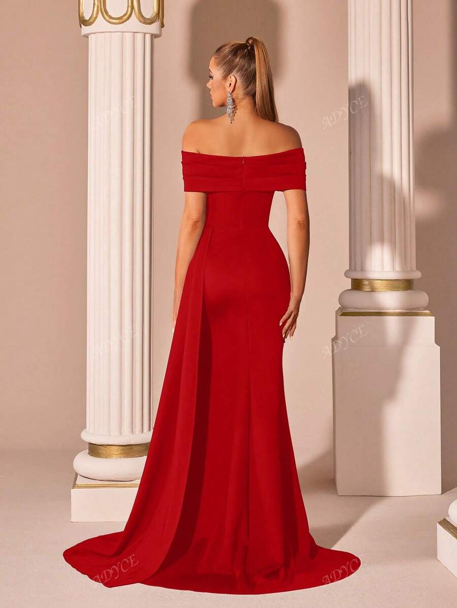 SHEIN ADYCE فستان سهرة أحمر