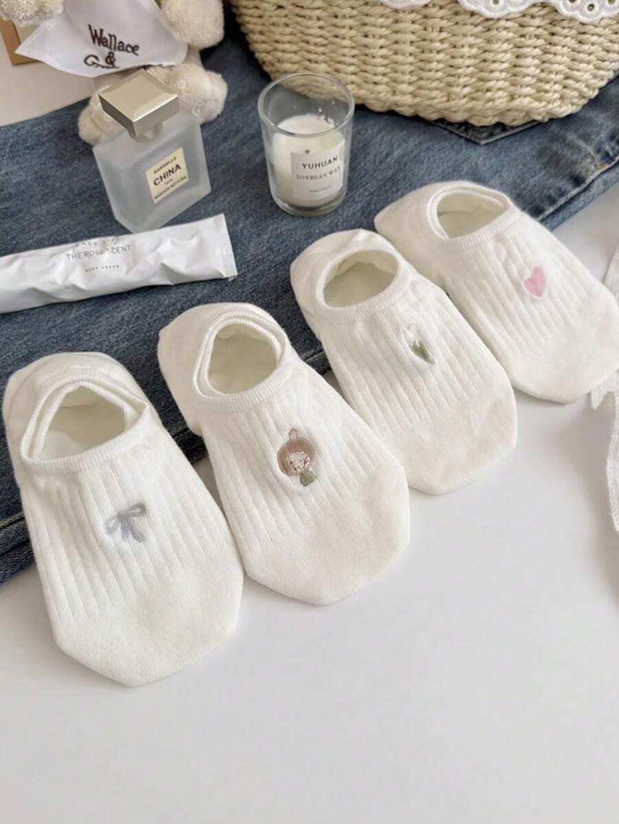 SHEIN جوارب نسائية 4/5 أزواج قصيرة شفافة