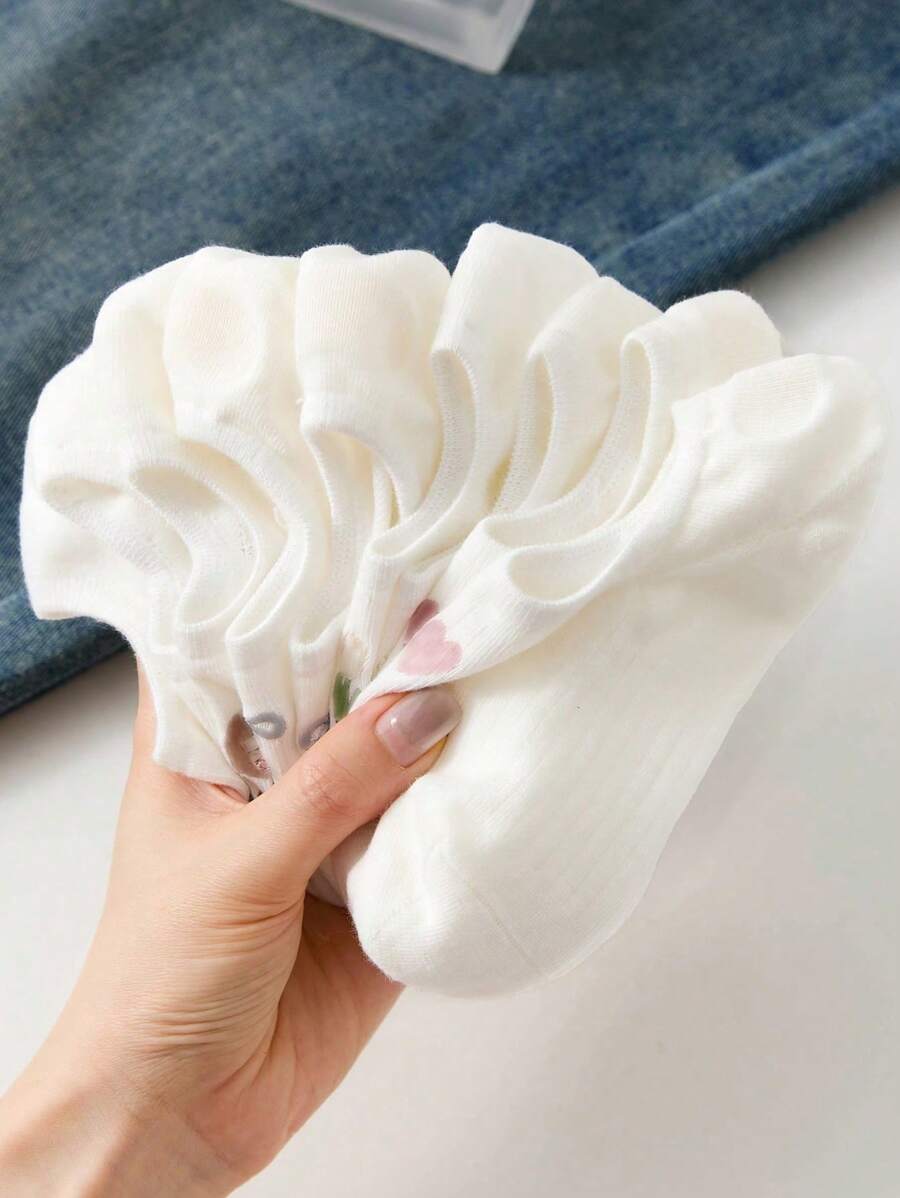SHEIN جوارب نسائية 4/5 أزواج قصيرة شفافة