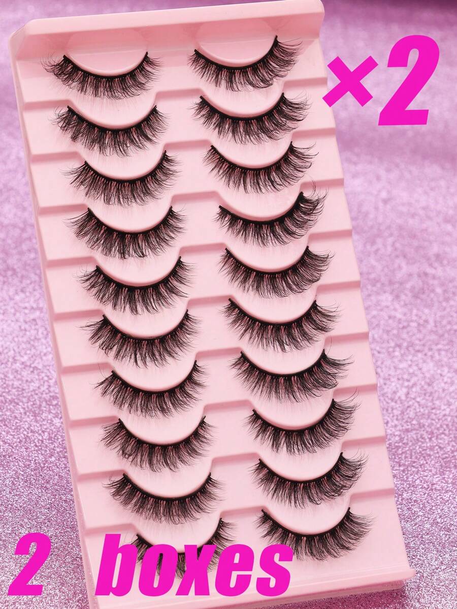 SHEIN 3D طقم 10 أزواج من الرموش ناعمة وكثيفة بطبقات متعددة