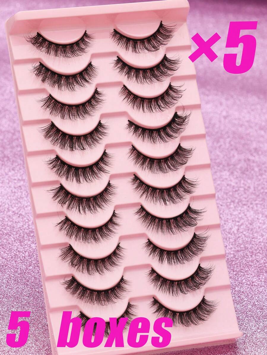 SHEIN 3D طقم 10 أزواج من الرموش ناعمة وكثيفة بطبقات متعددة