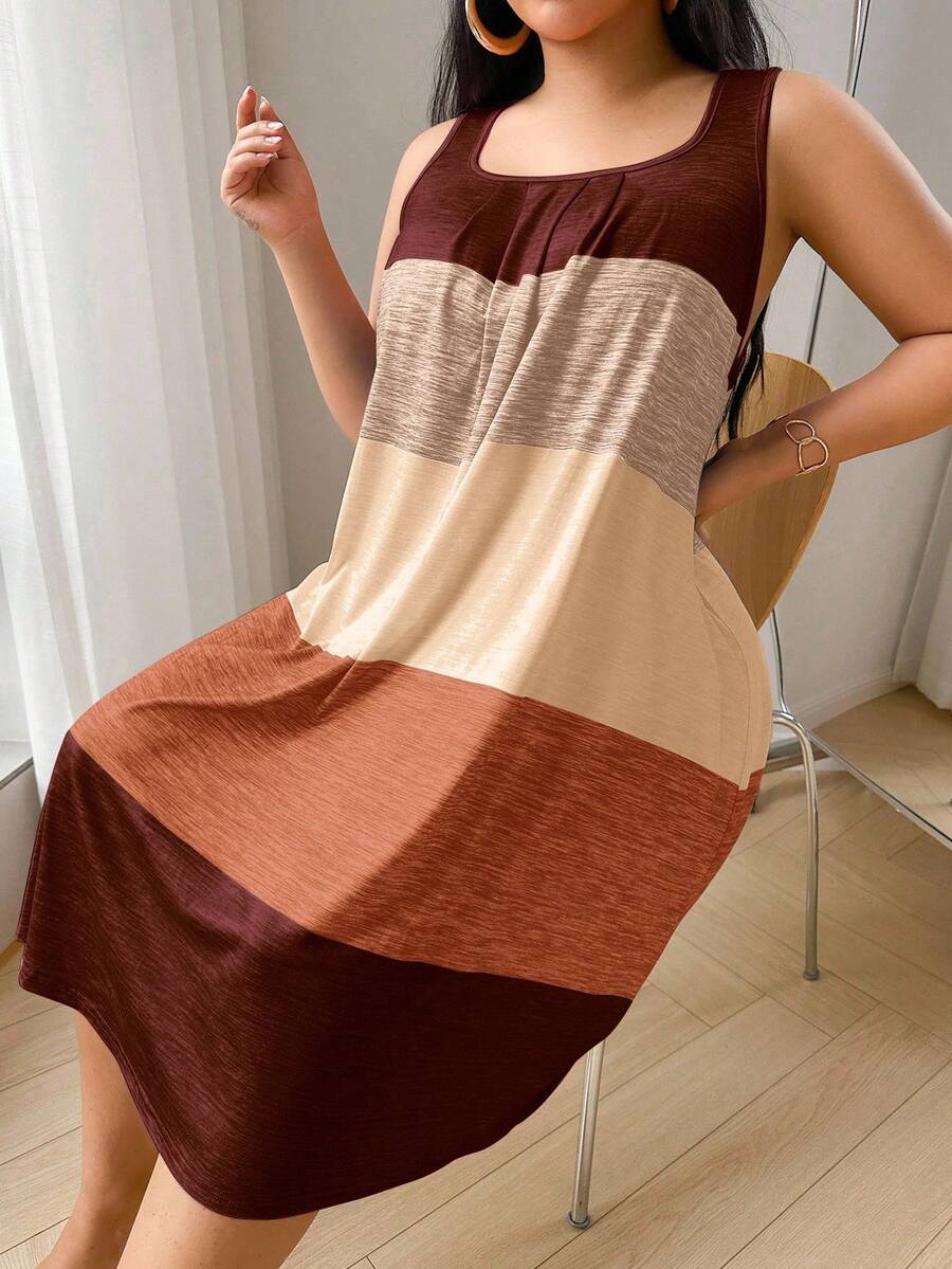 SHEIN قميص نوم كاجوال مخطط ملون