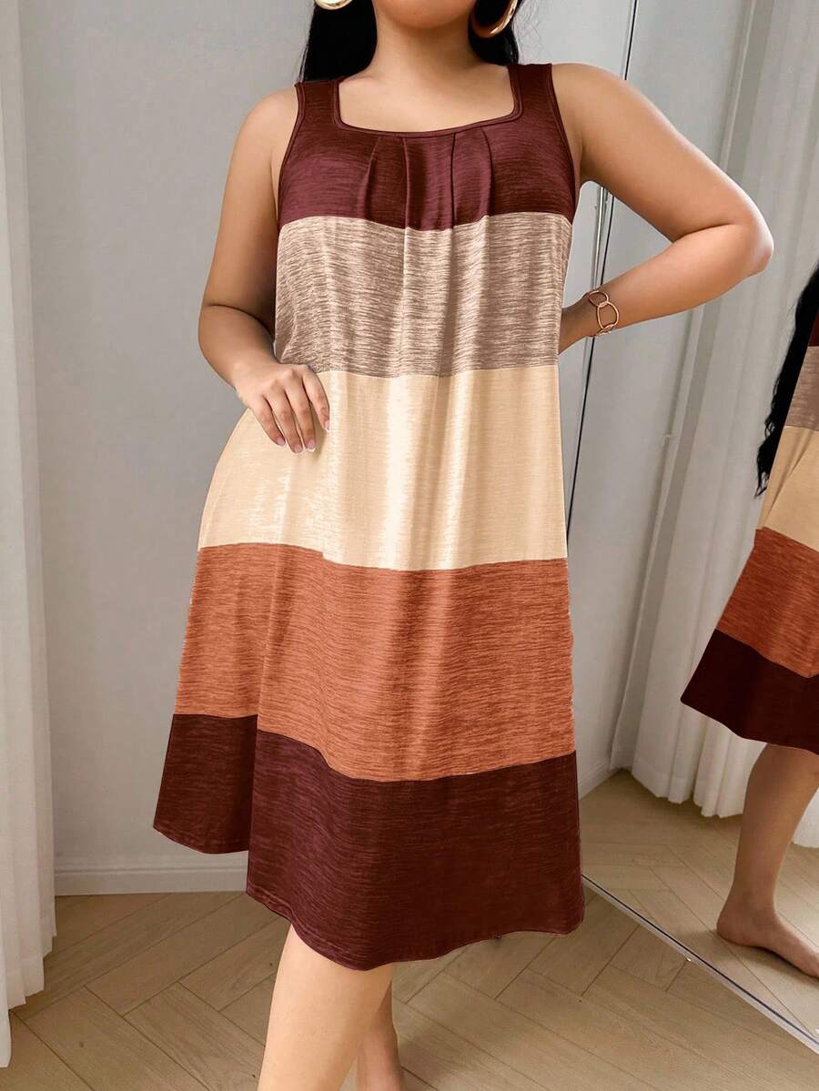 SHEIN قميص نوم كاجوال مخطط ملون