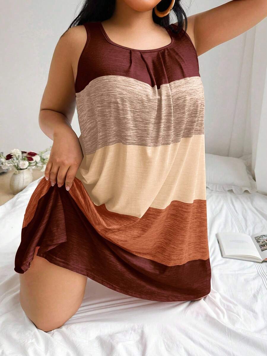 SHEIN قميص نوم كاجوال مخطط ملون