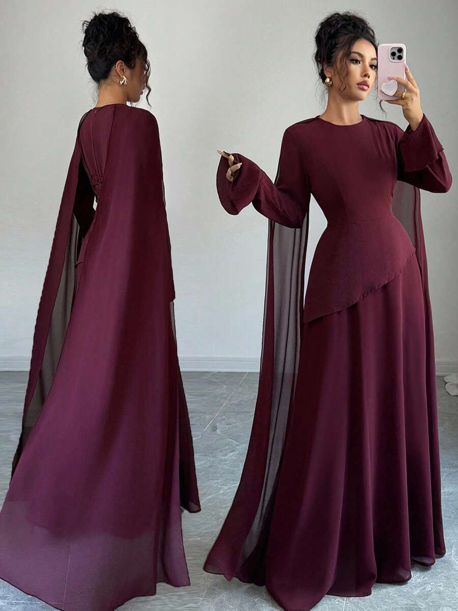 SHEIN Elenzga فستان أنيق بطبقات مع خصر قابل للتعديل