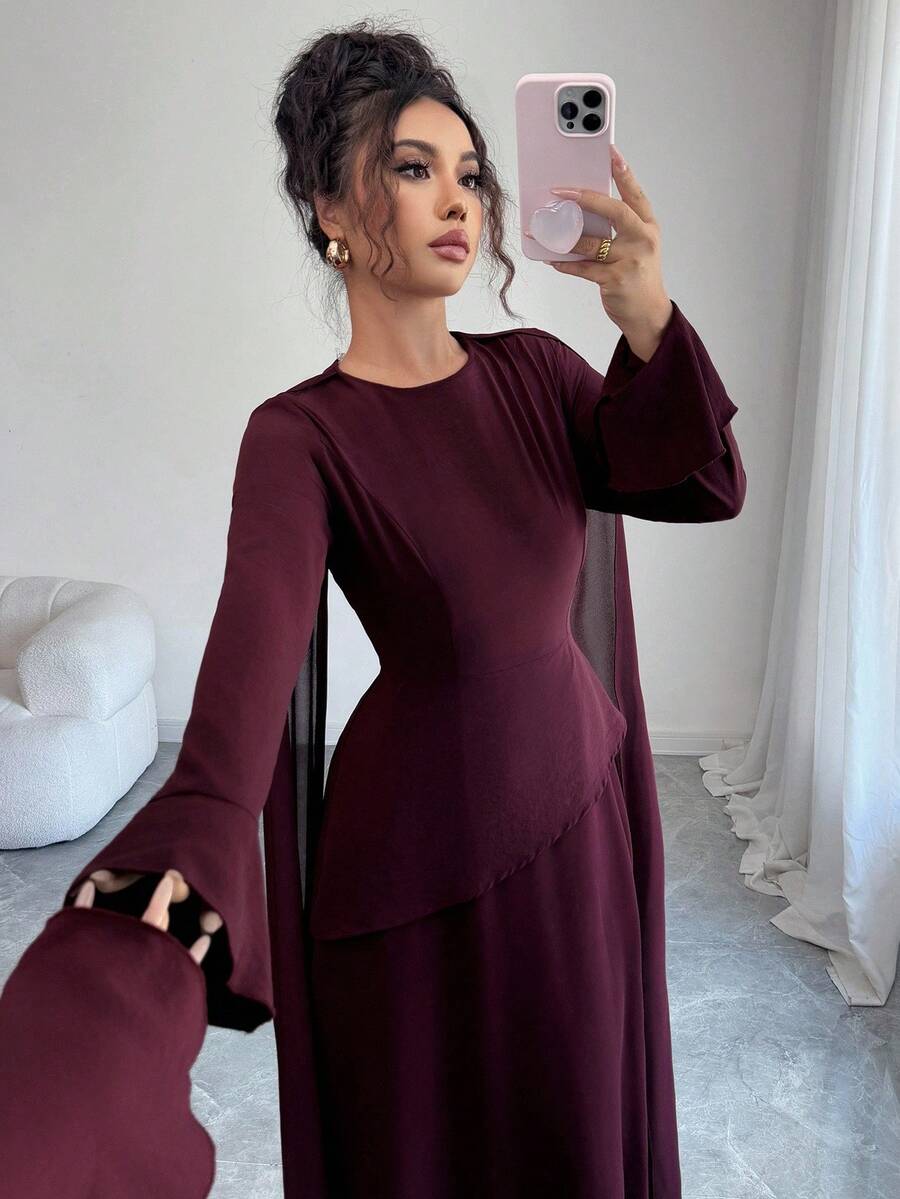 SHEIN Elenzga فستان أنيق بطبقات مع خصر قابل للتعديل
