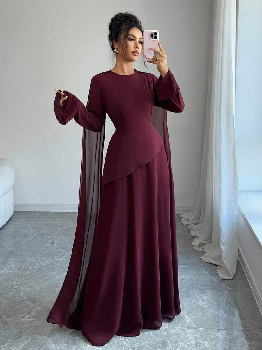 SHEIN Elenzga فستان أنيق بطبقات مع خصر قابل للتعديل