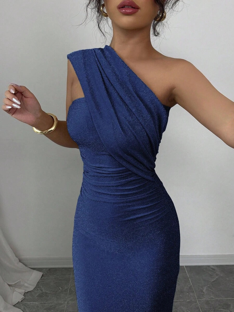 SHEIN Elenzga فستان ماكسي أنيق بشق عالٍ من جيرسيه