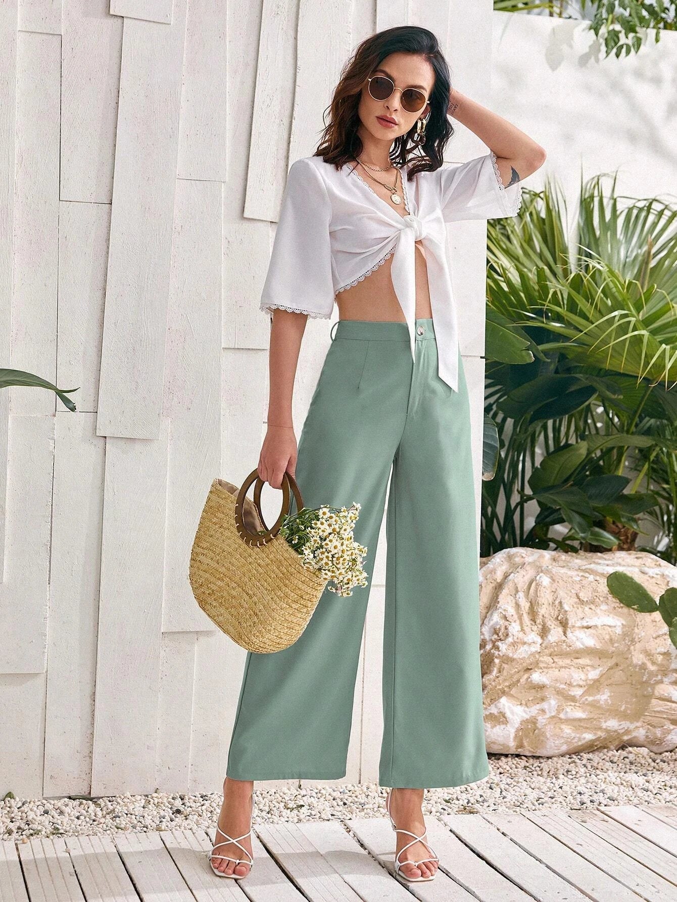 Privé Women'S Solid Color Loose Fit Pants