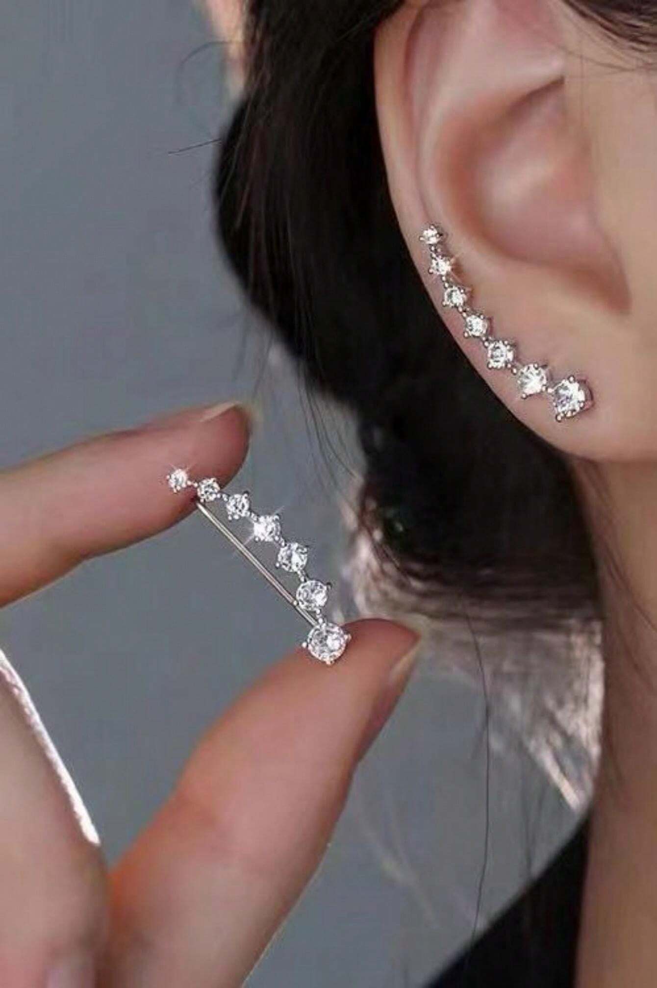 SHEIN زوج أقراط نجوم متدلية مرصعة
