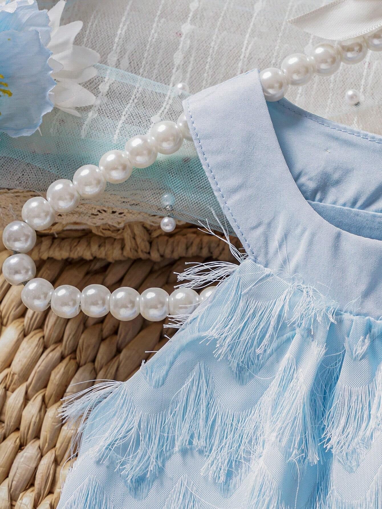 Baby Girls' Elegant Summer Fringed Halterneck Dress, Perfect