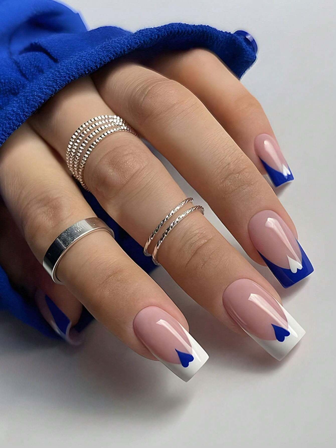 Upgrade Your Appearance: 24Pcs/Set Short Oval Shaped Ice-Clear & Pink & White Ombre False Nails, Suitable for Party, Dance & Daily Style Wear