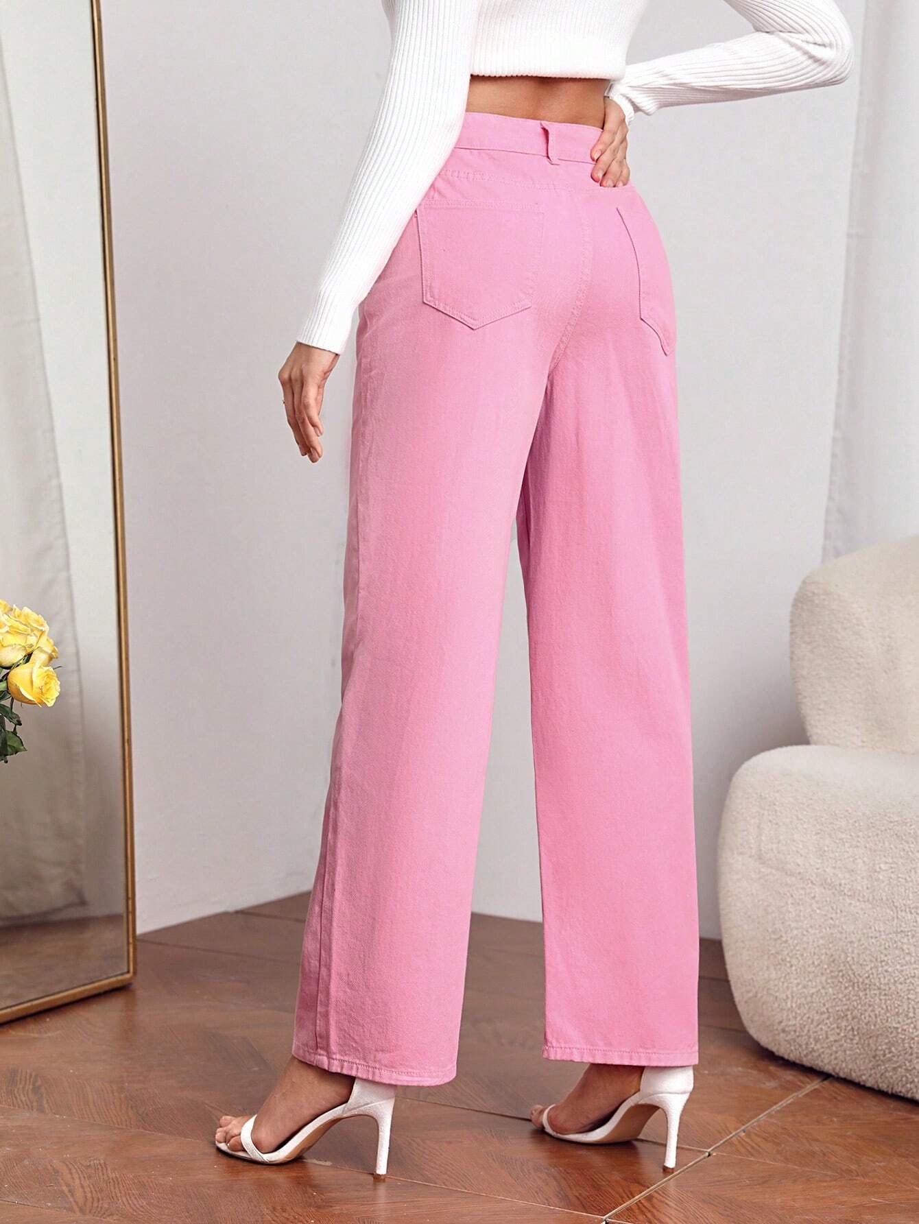 Privé High Waist Straight Leg Jeans
