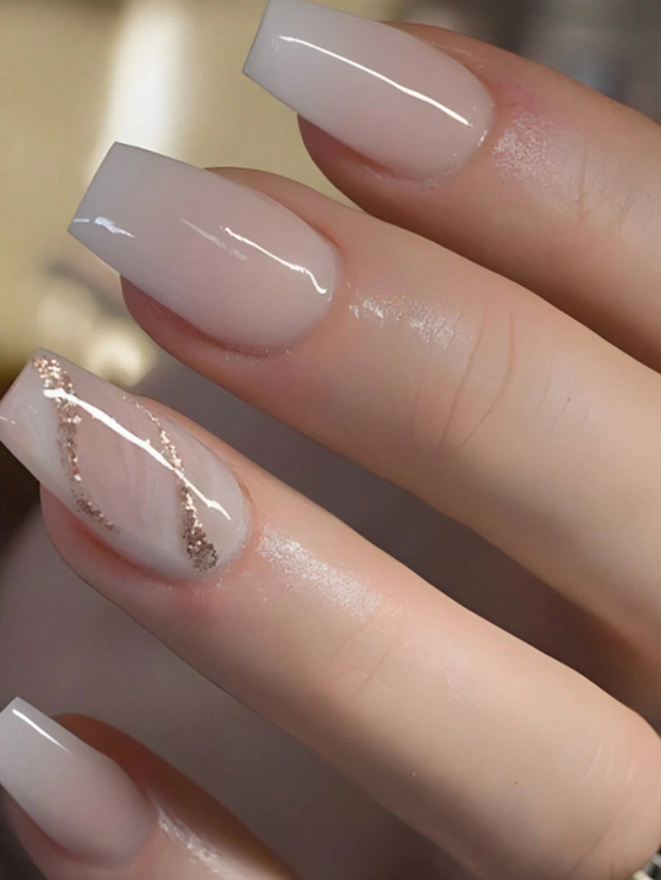 Upgrade Your Appearance: 24Pcs/Set Short Oval Shaped Ice-Clear & Pink & White Ombre False Nails, Suitable for Party, Dance & Daily Style Wear