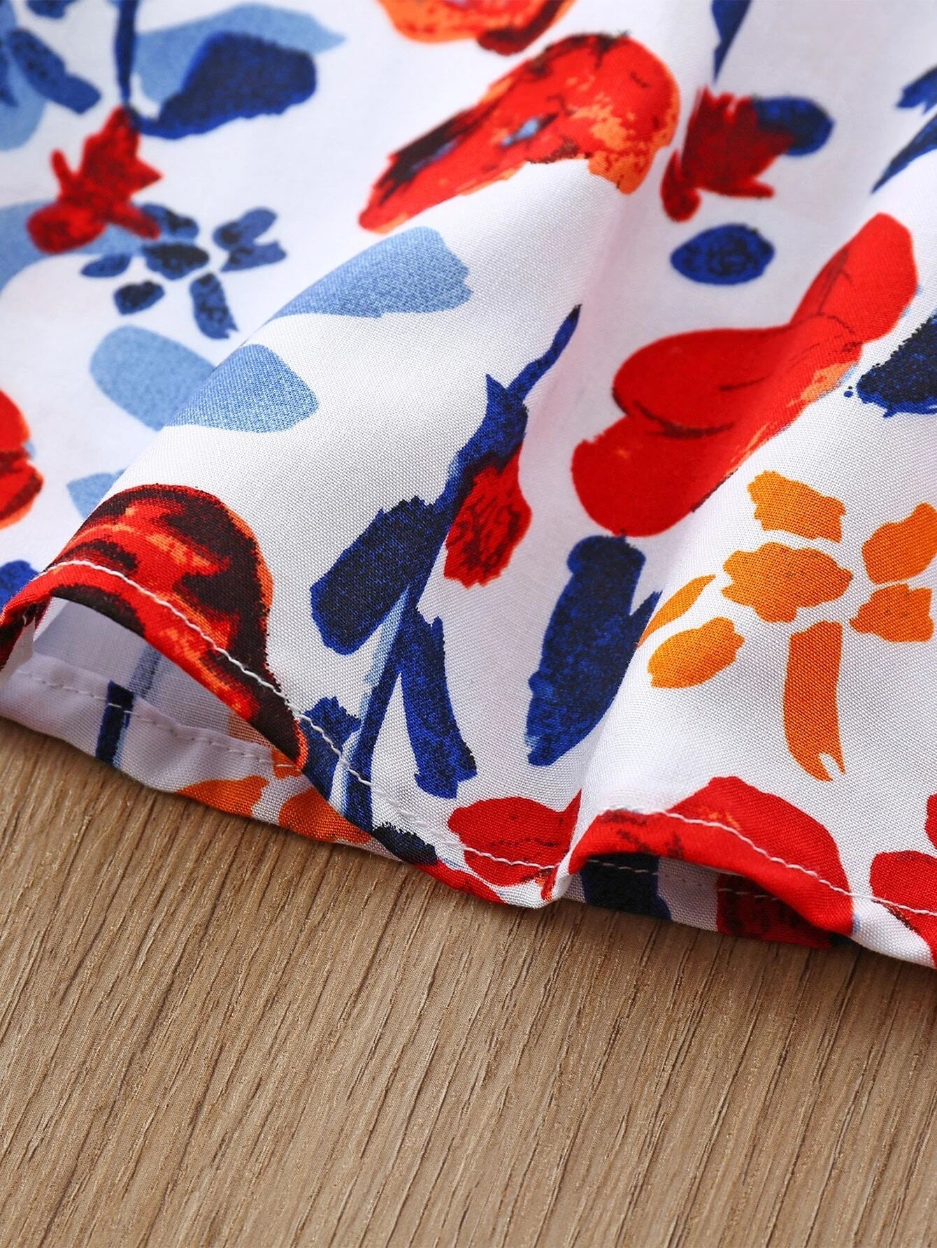 Baby Girl'S Full Print Floral Dress with Ruffled Hem and Headband