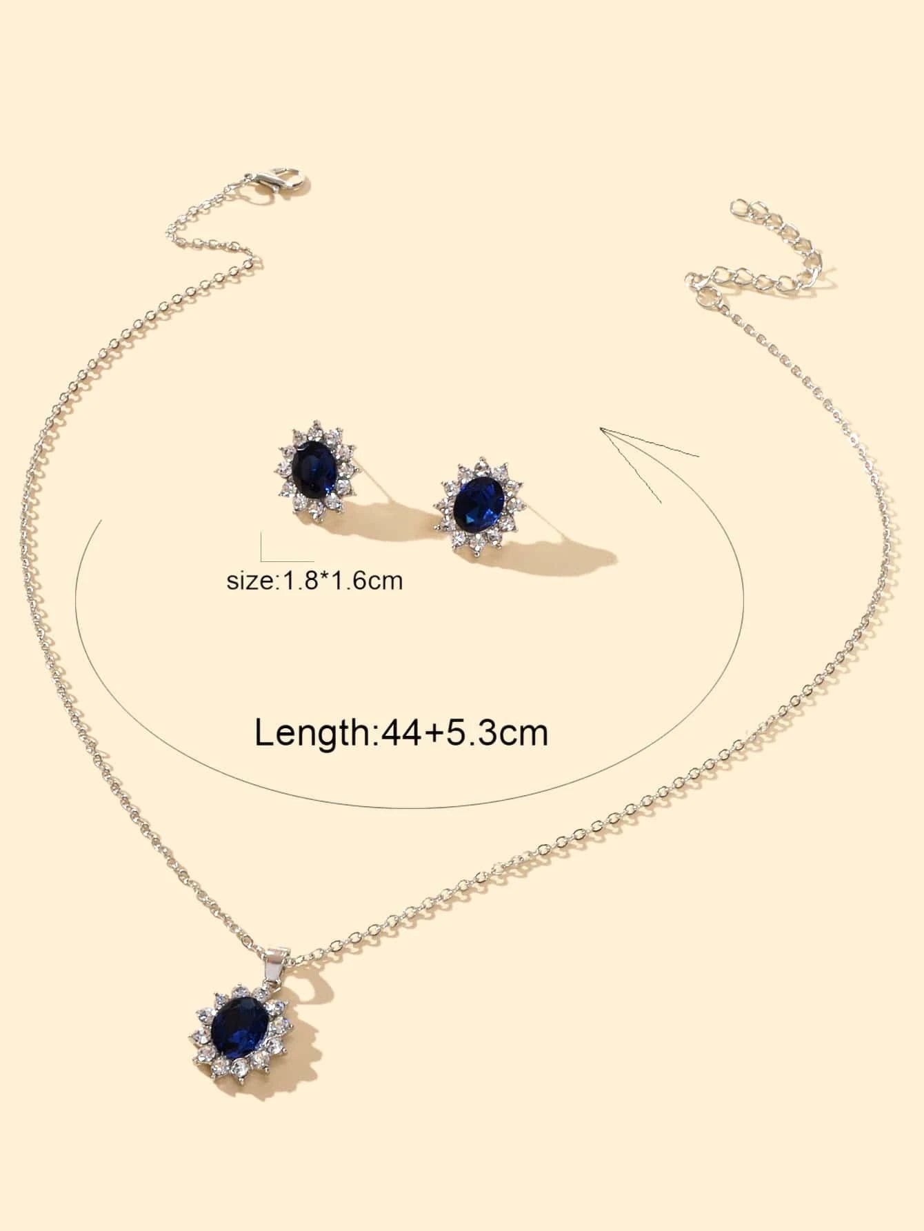 3Pcs/Set Glamorous Cubic Zirconia Water-Drop Decor Jewelry Set for Women for Daily Decoration