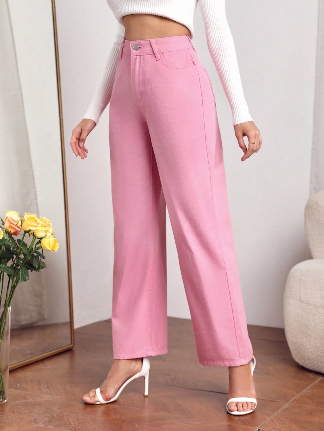 Privé High Waist Straight Leg Jeans