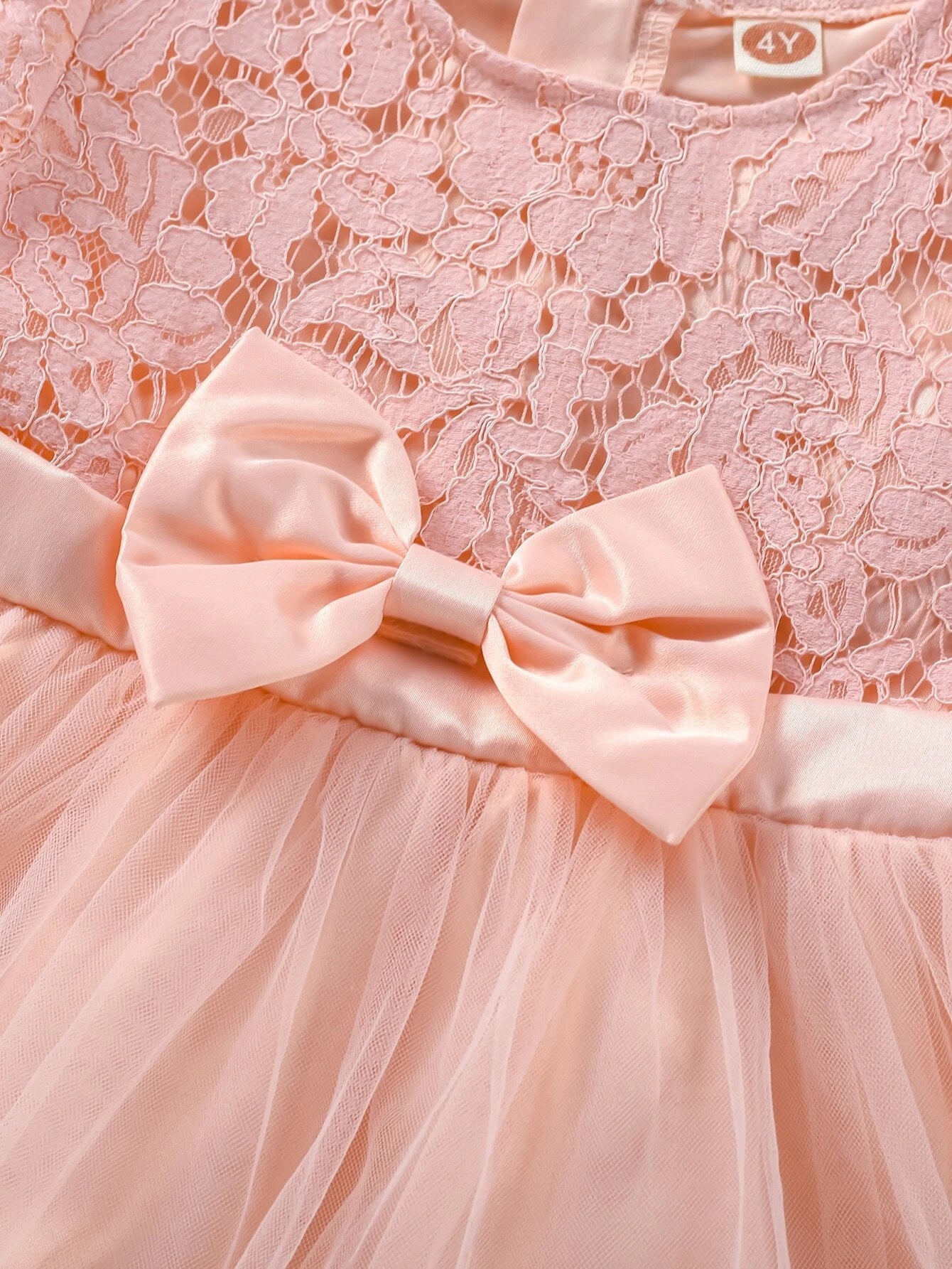 Young Girl Gorgeous Butterfly Bow Decoration Patchwork Lace Tulle Dress