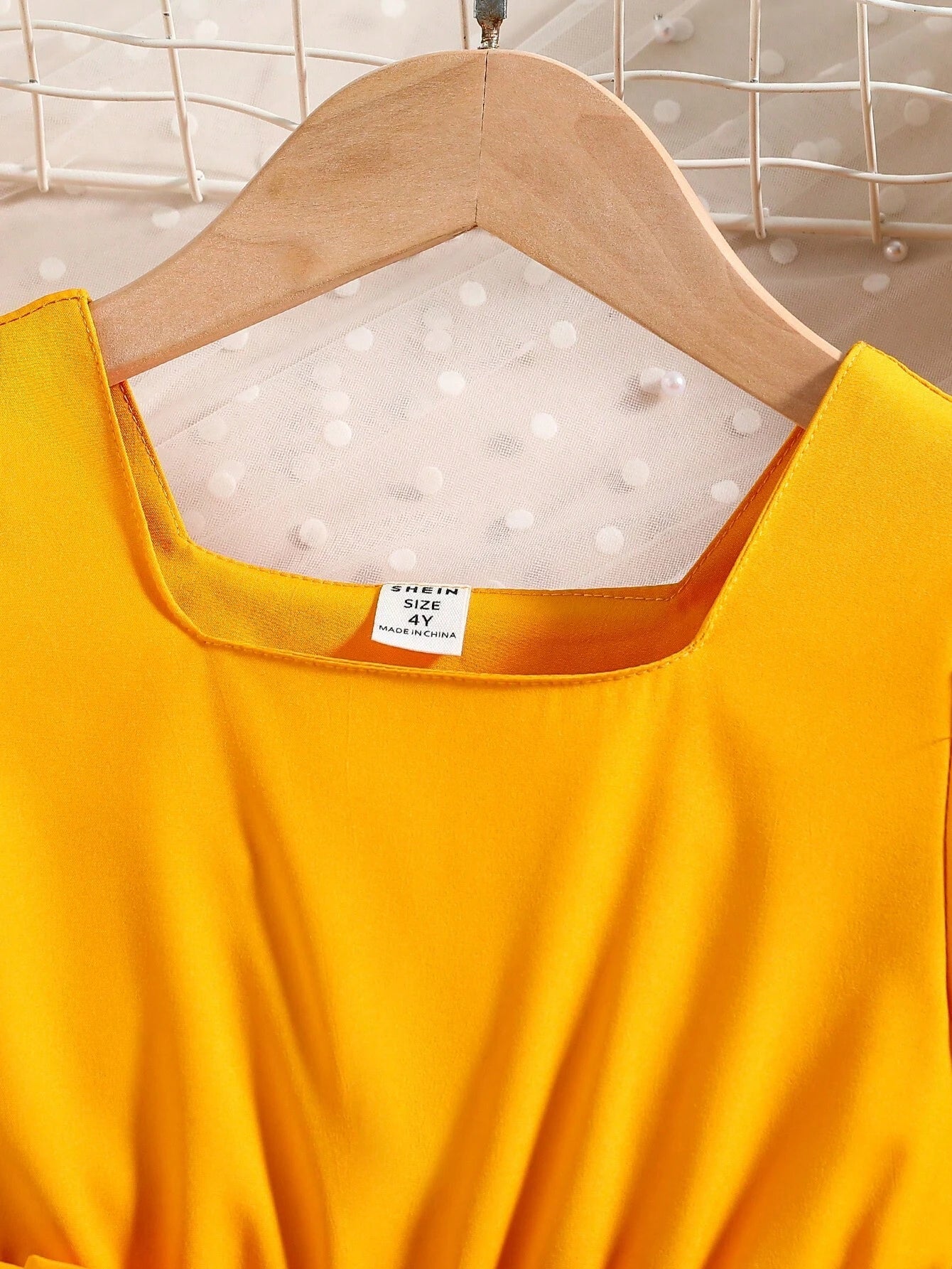 Young Girl Ombre Puff Sleeve Pleated Hem Dress