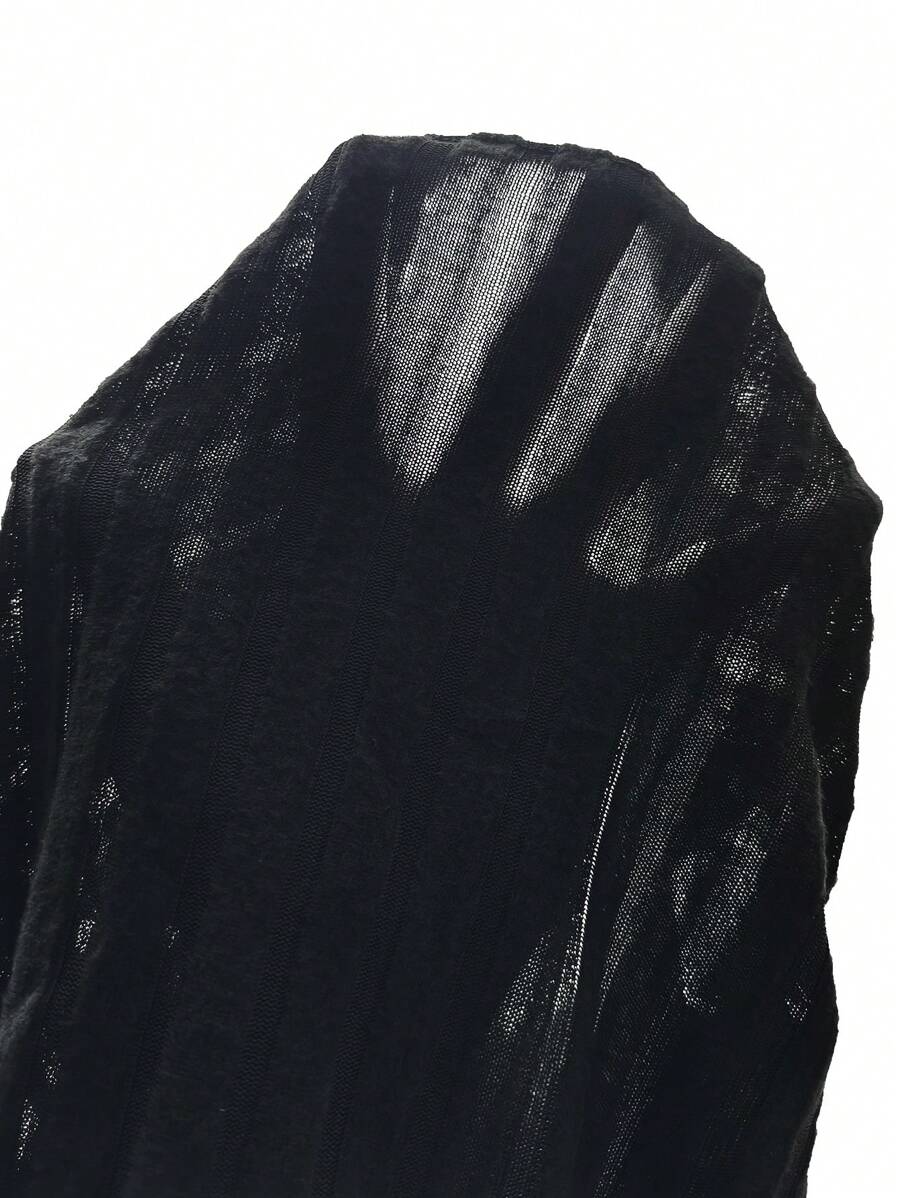 SHEIN EZwear فستان صوفية كاجوال أسود برقبة عالية