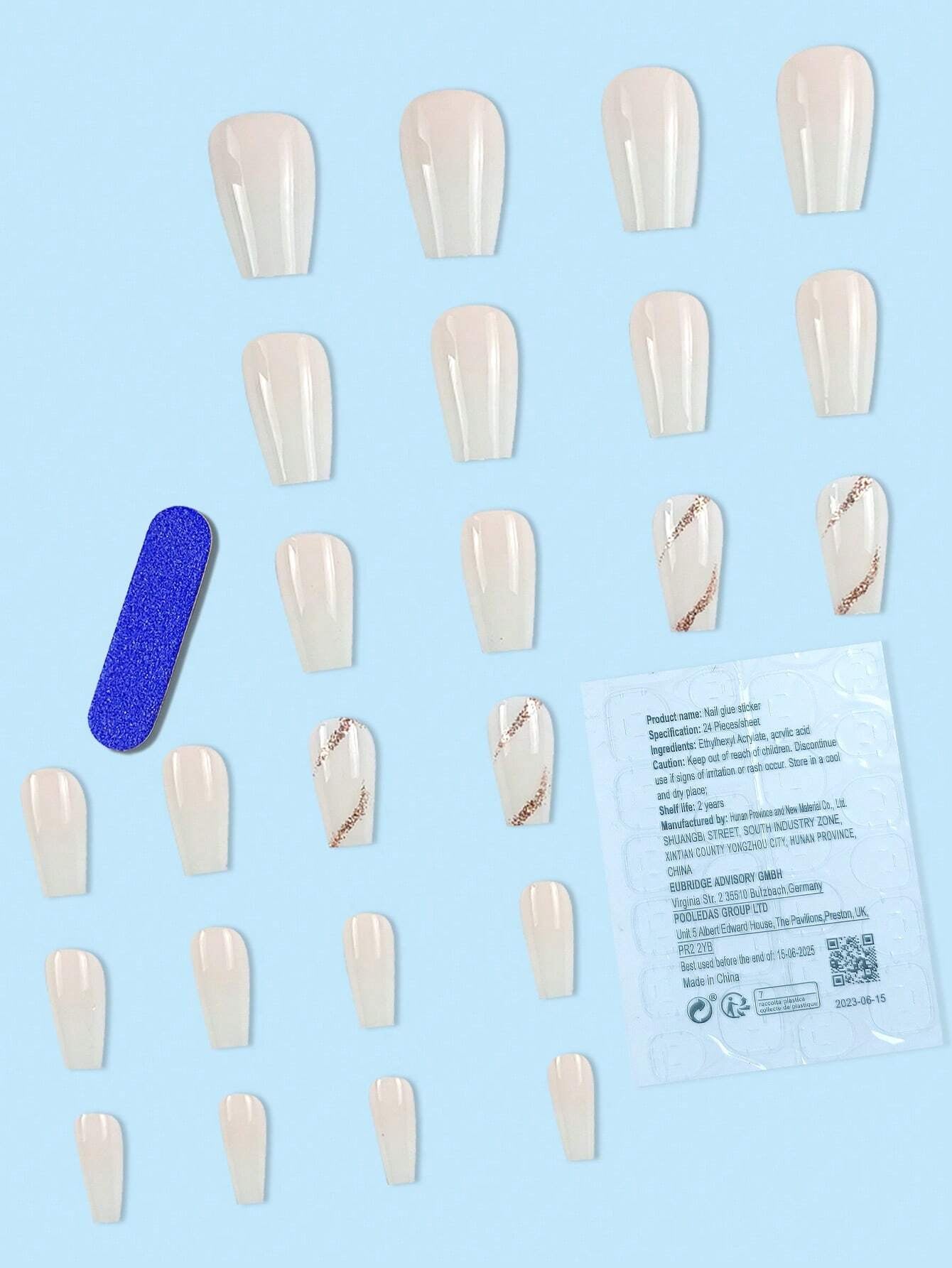 Upgrade Your Appearance: 24Pcs/Set Short Oval Shaped Ice-Clear & Pink & White Ombre False Nails, Suitable for Party, Dance & Daily Style Wear