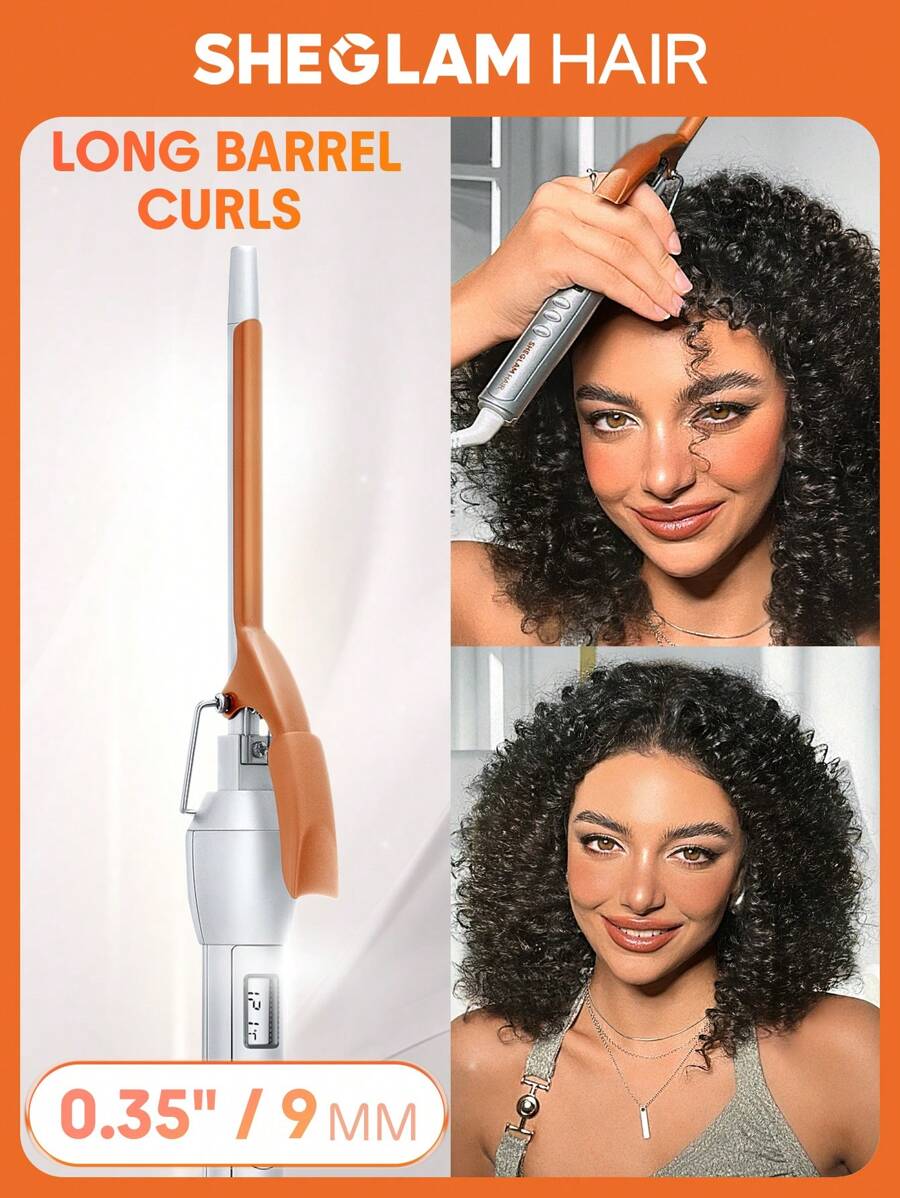 SHEGLAM HAIR أداة تجعيد الشعر أسطوانة رفيعة 9 مم