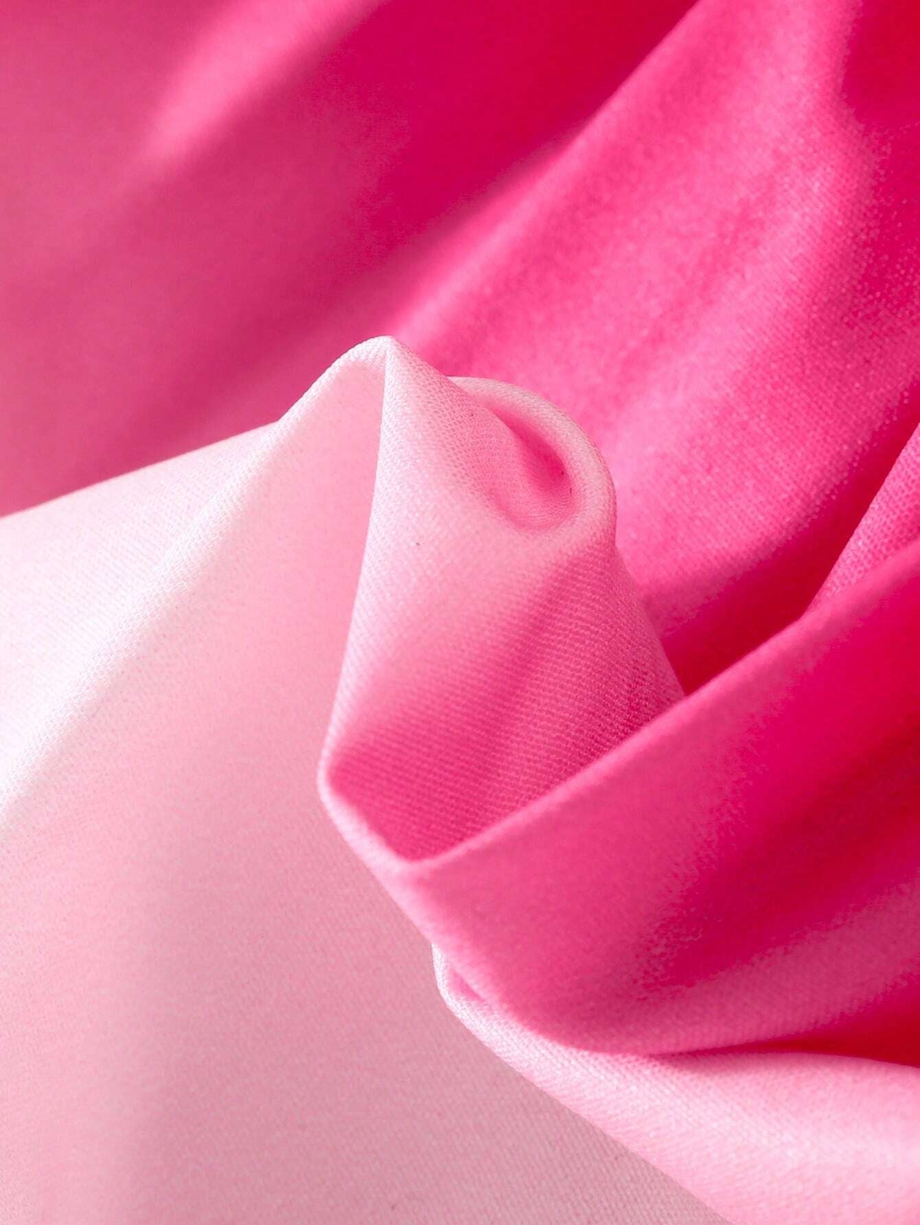 Young Girl Ombre Puff Sleeve Pleated Hem Dress