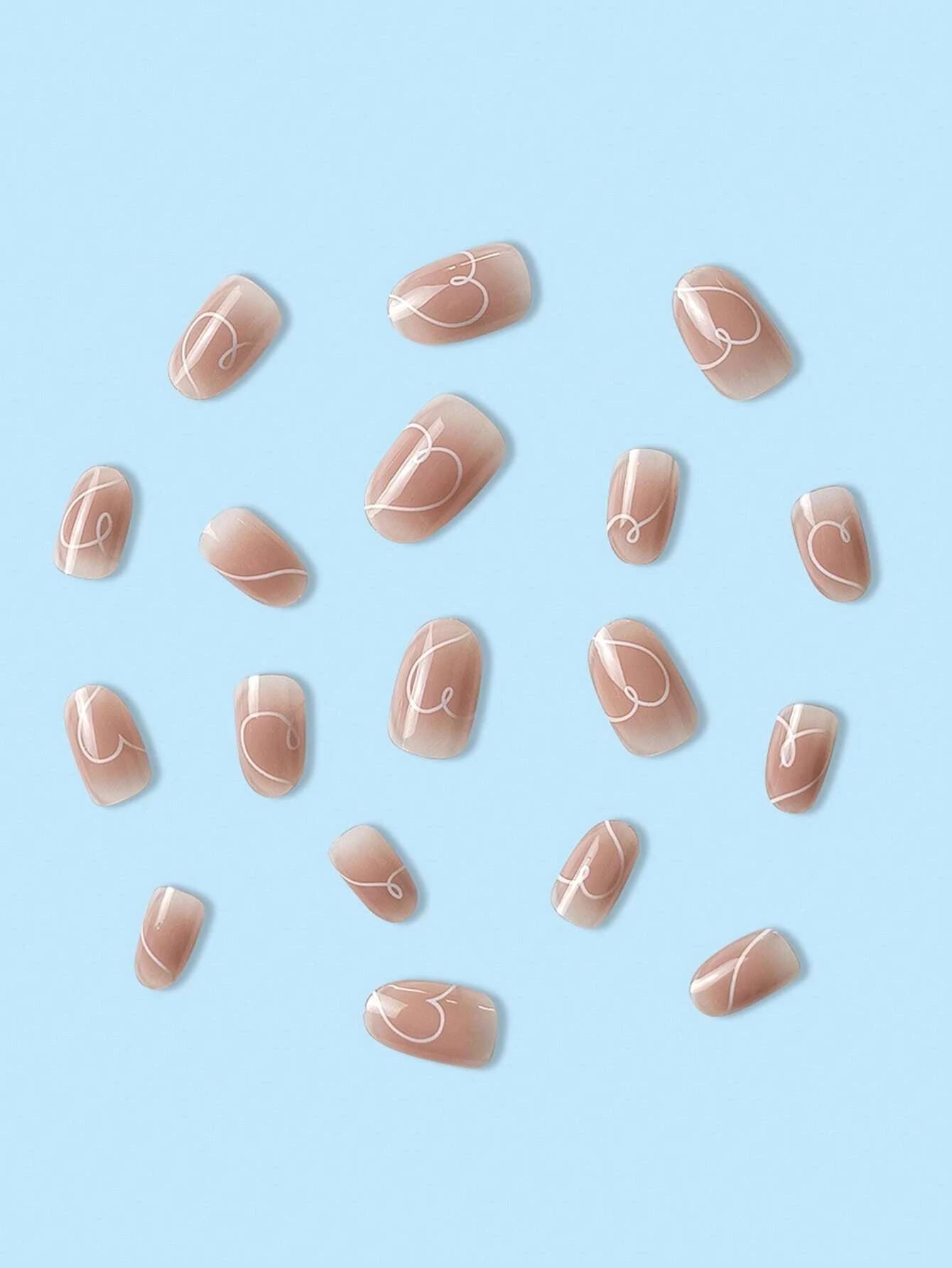 Upgrade Your Appearance: 24Pcs/Set Short Oval Shaped Ice-Clear & Pink & White Ombre False Nails, Suitable for Party, Dance & Daily Style Wear