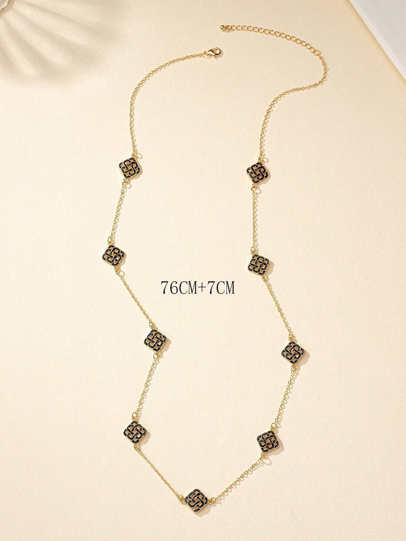 1Pc Fashion Iron Alloy Geometric Decor Long Necklace for Women for Daily Life