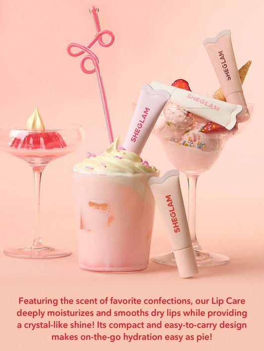 SHEIN SHEGLAM Crystal Glaze Strawberry Milk عناية مرطبة للشفاه