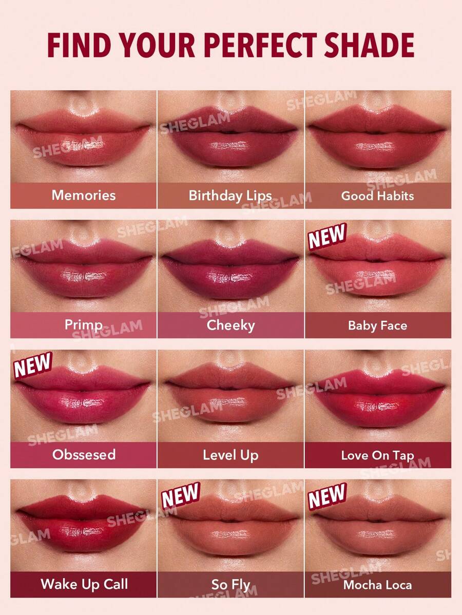 SHEGLAM أحمر شفاة لمسة لامعة وثابتة