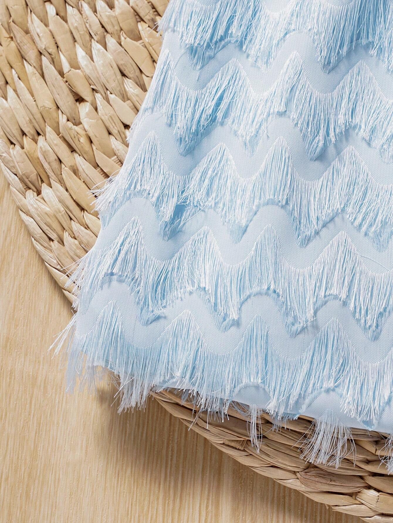 Baby Girls' Elegant Summer Fringed Halterneck Dress, Perfect
