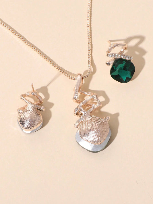 3Pcs Crystal Decor Jewelry Set