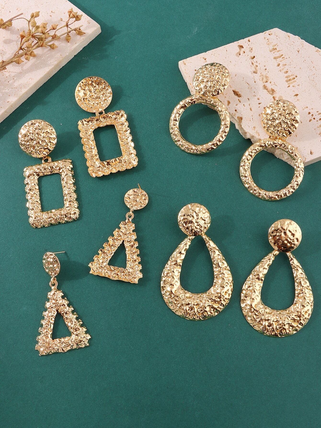 4Pairs Bold Statement Earrings