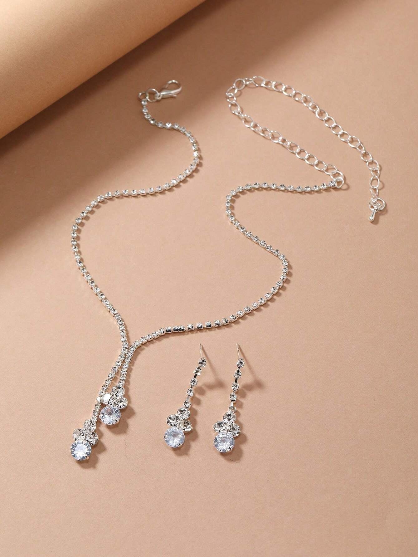 3Pcs/Set Luxury Cubic Zirconia Decor Jewelry Set for Women for Party