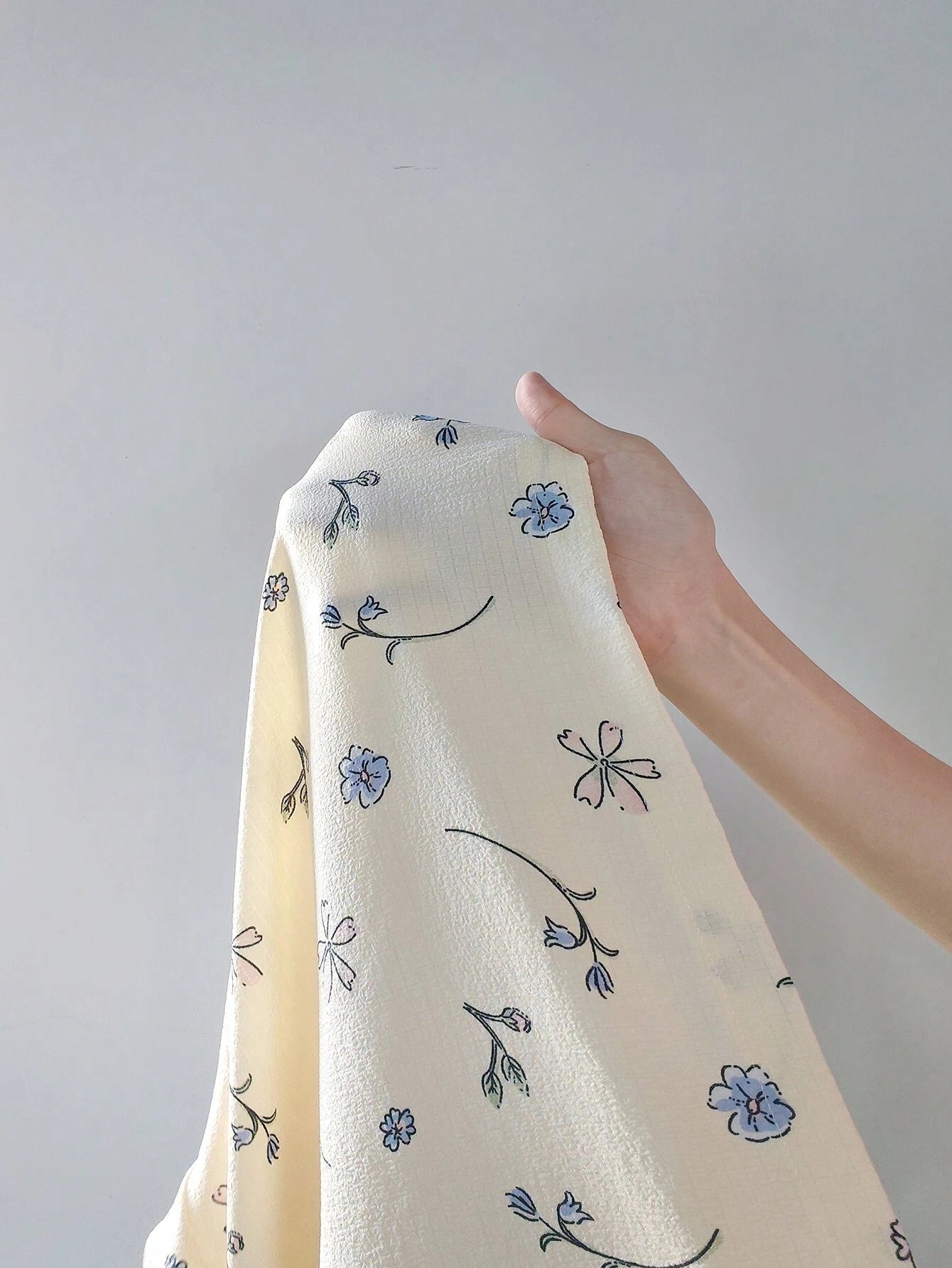 Floral Print Flare Sleeve Ruffle Hem PJ Set