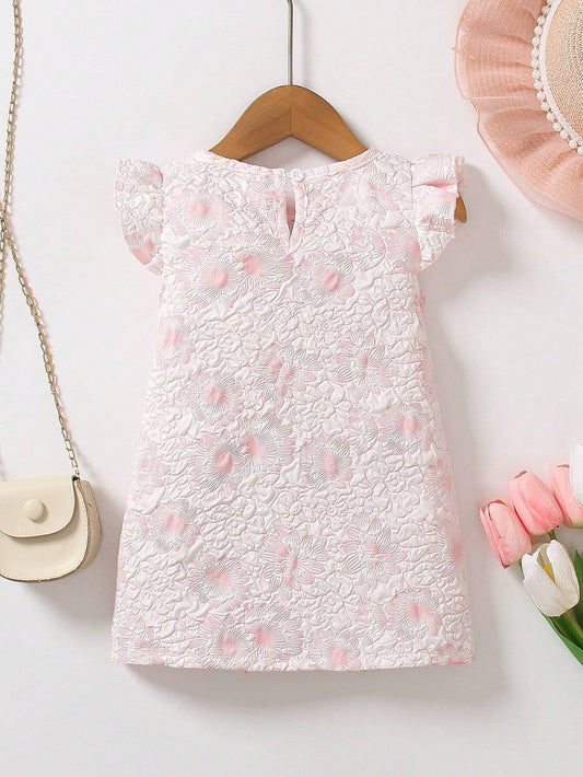 1Pc Baby Girls' Casual Stylish Qipao Style Sleeveless Dress with round Neck, Butterfly Bowknot & Floral Print, Summer