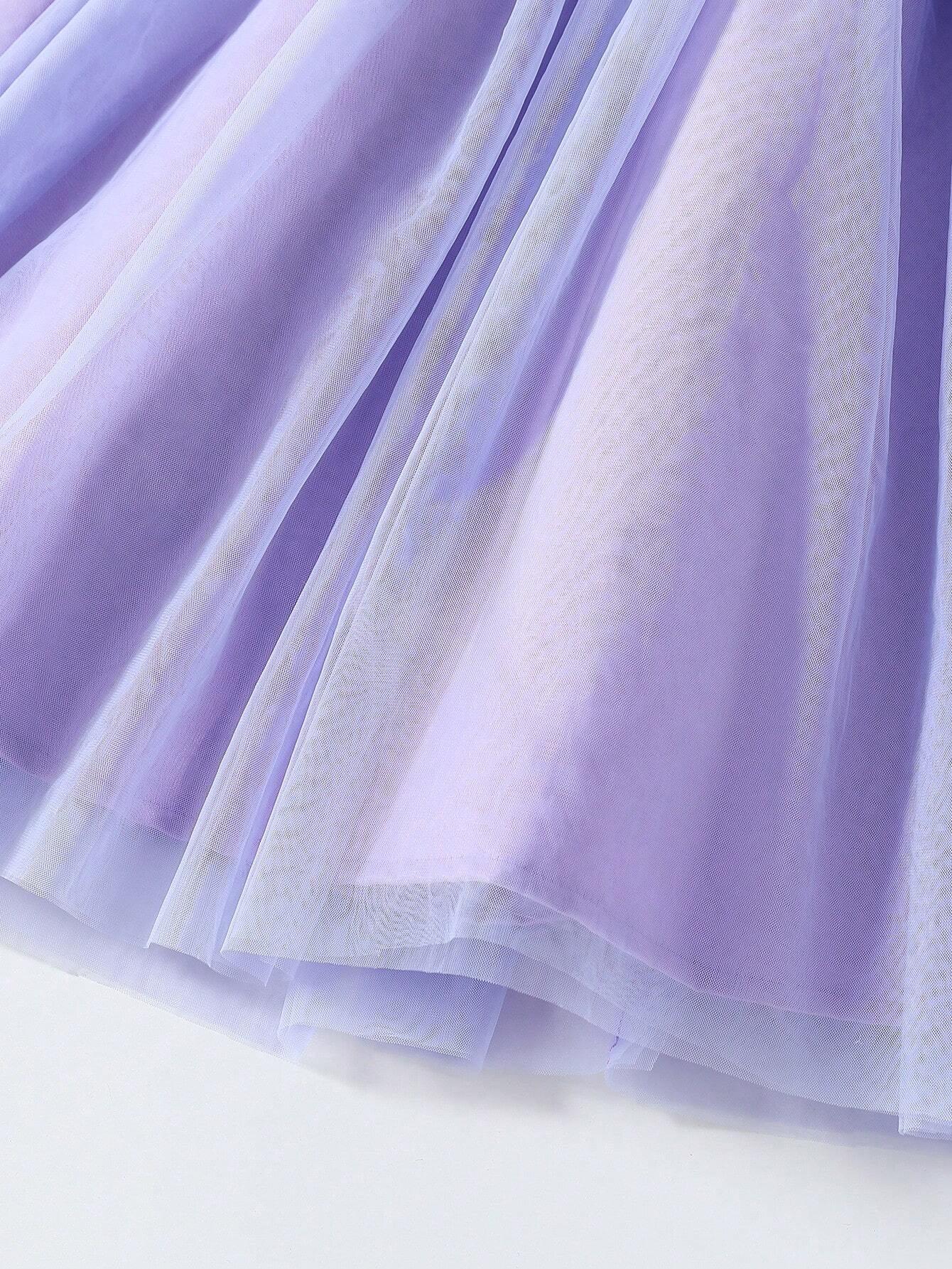 Young Girl Gorgeous Butterfly Bow Decoration Patchwork Lace Tulle Dress