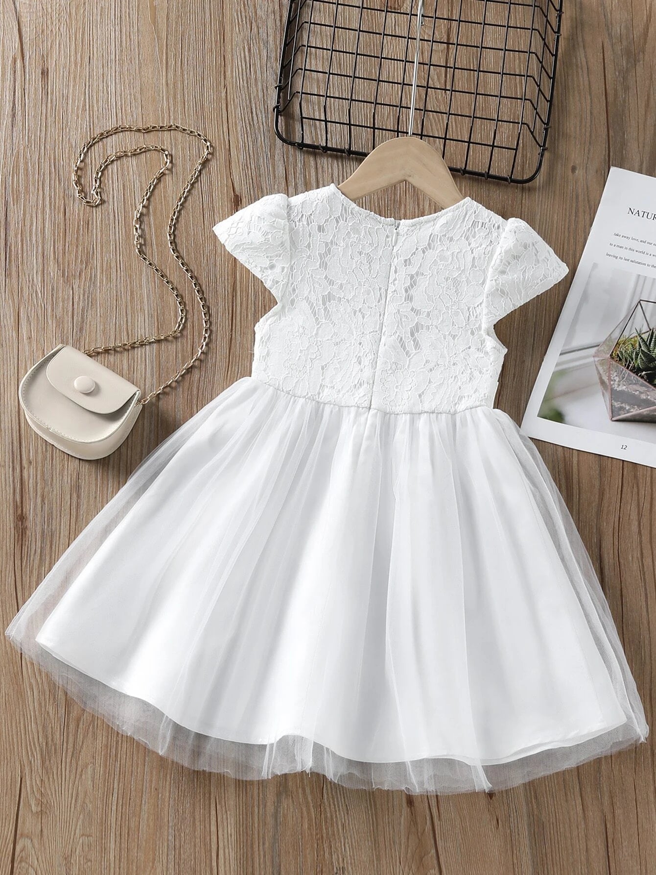 Young Girl Gorgeous Butterfly Bow Decoration Patchwork Lace Tulle Dress