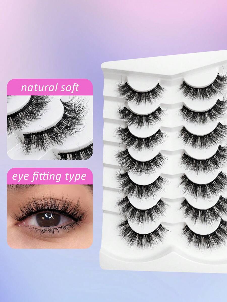 SHEIN Asiteo رموش 7 أزواج مزيفة طبيعية