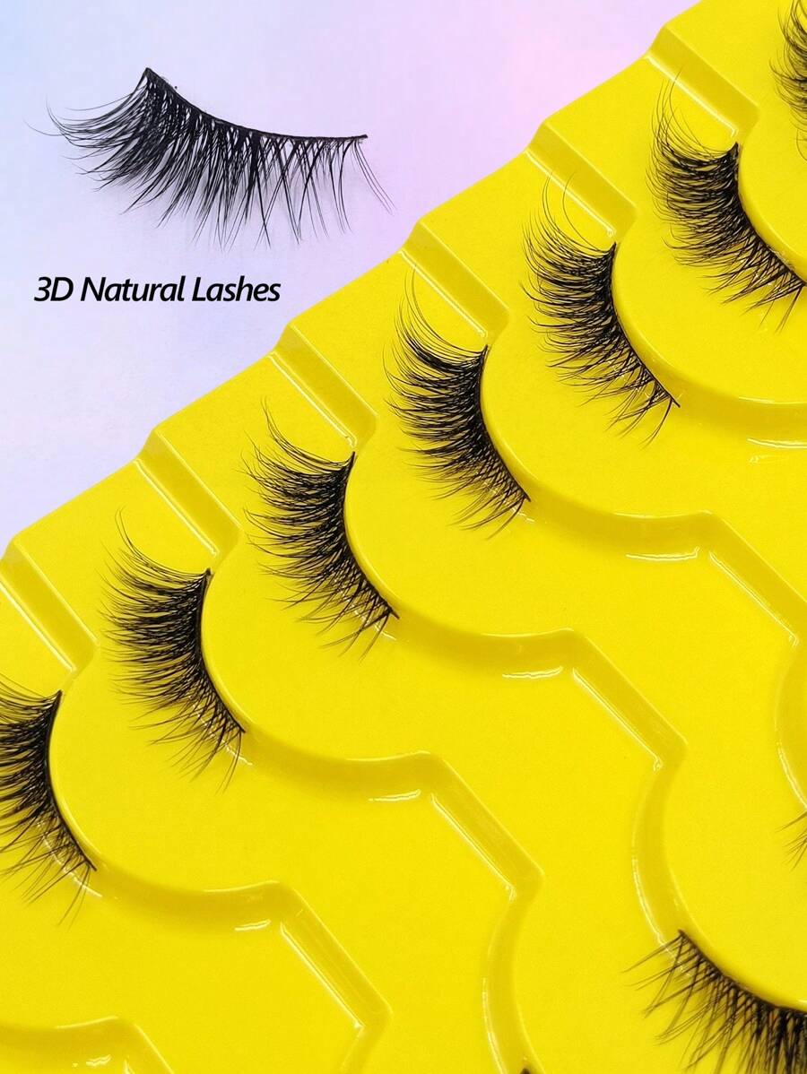 SHEIN Asiteo رموش 10 أزواج نصف العين طبيعية ناعمة وخفيفة