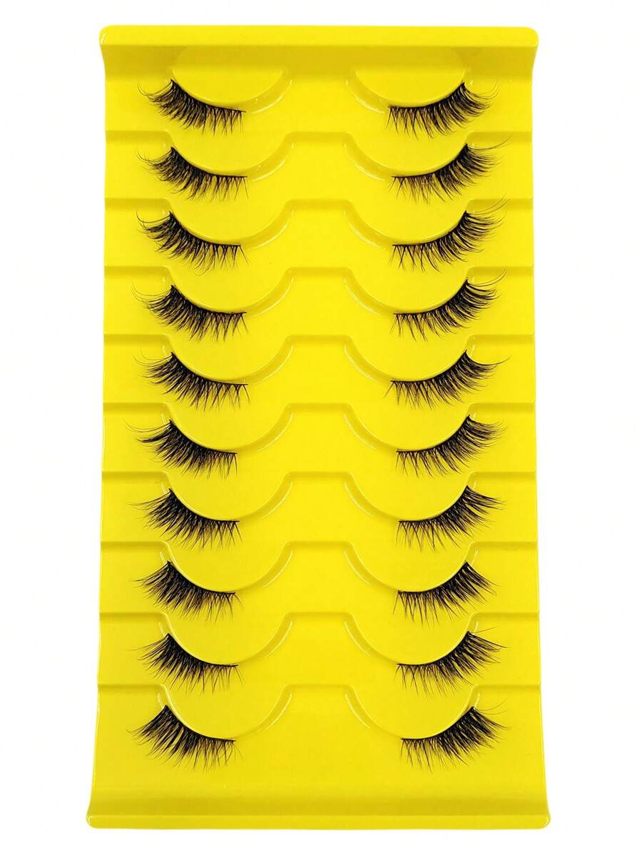 SHEIN Asiteo رموش 10 أزواج نصف العين طبيعية ناعمة وخفيفة