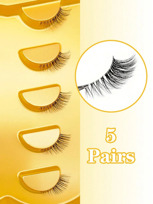 SHEIN طقم 5 أزواج رموش عين القطة النصفية