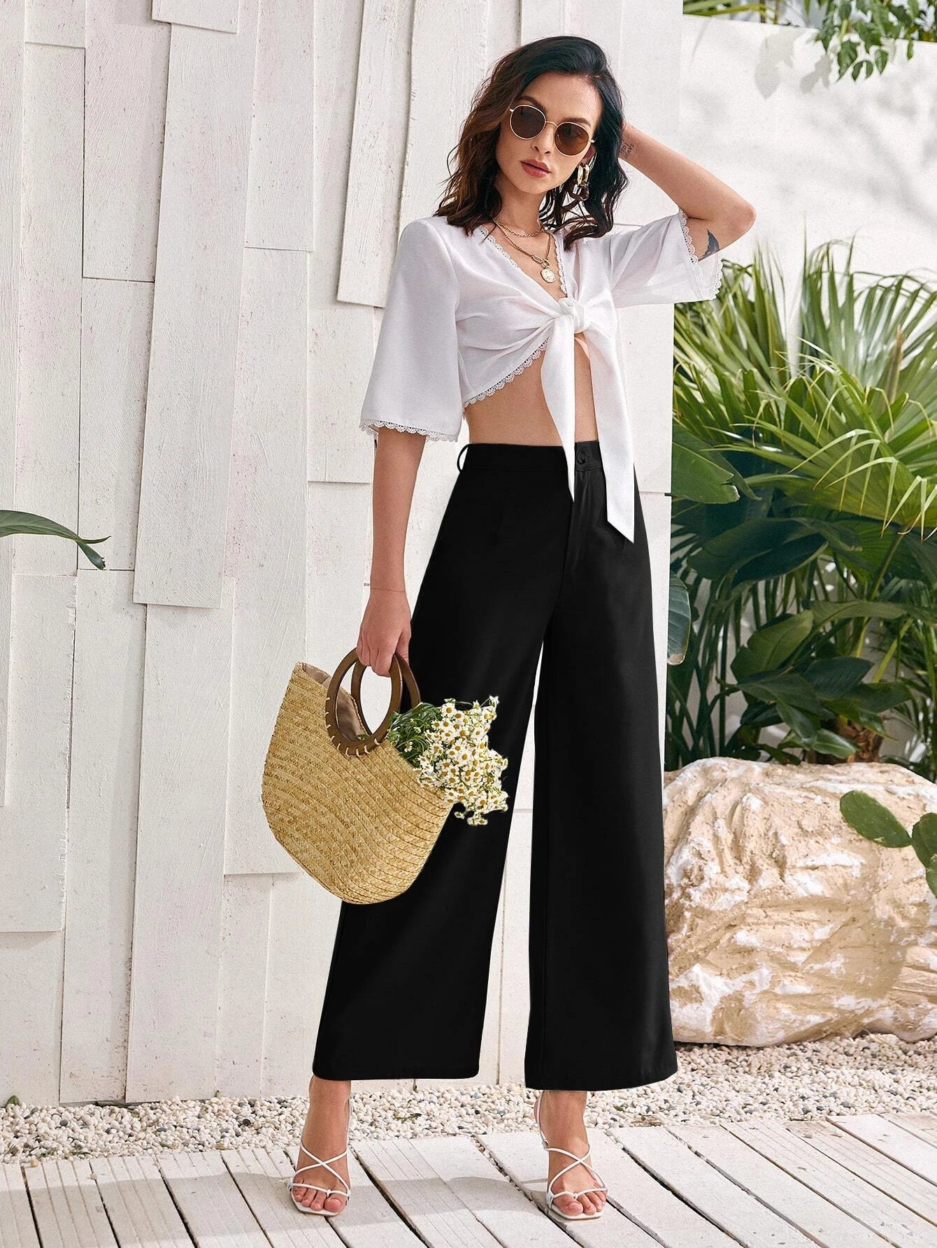 Privé Women'S Solid Color Loose Fit Pants