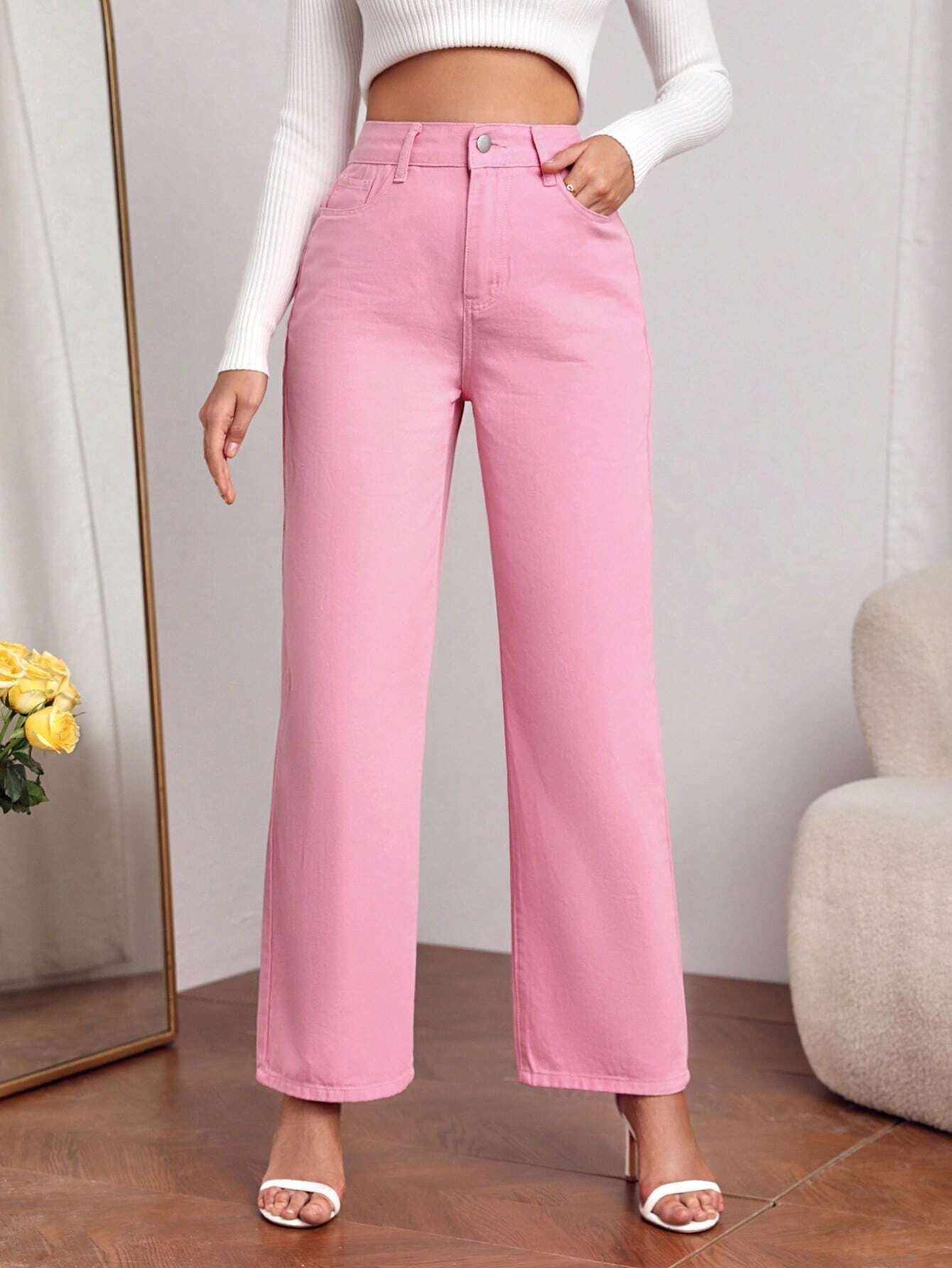 Privé High Waist Straight Leg Jeans