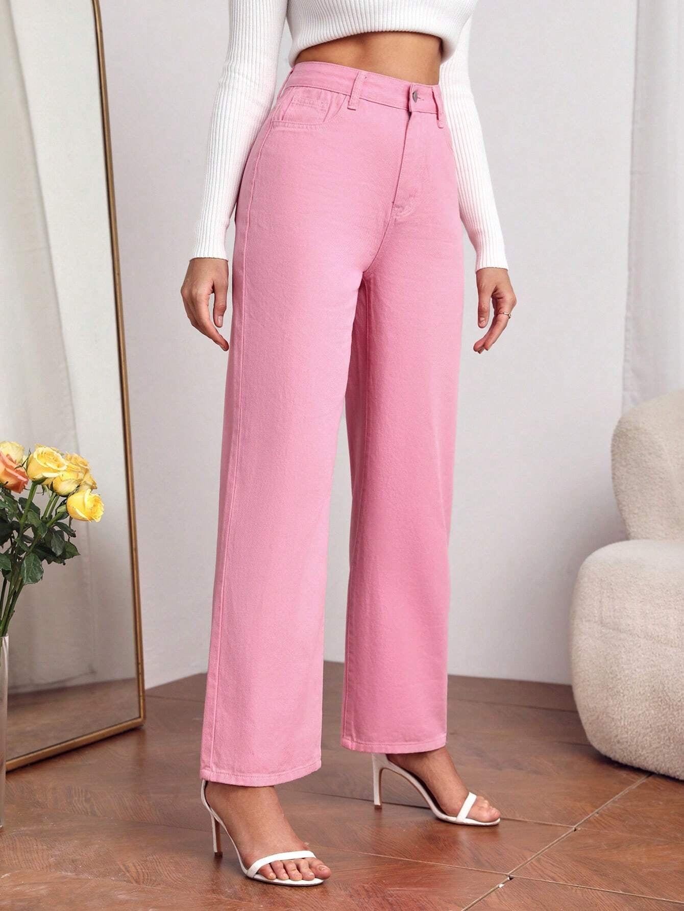 Privé High Waist Straight Leg Jeans