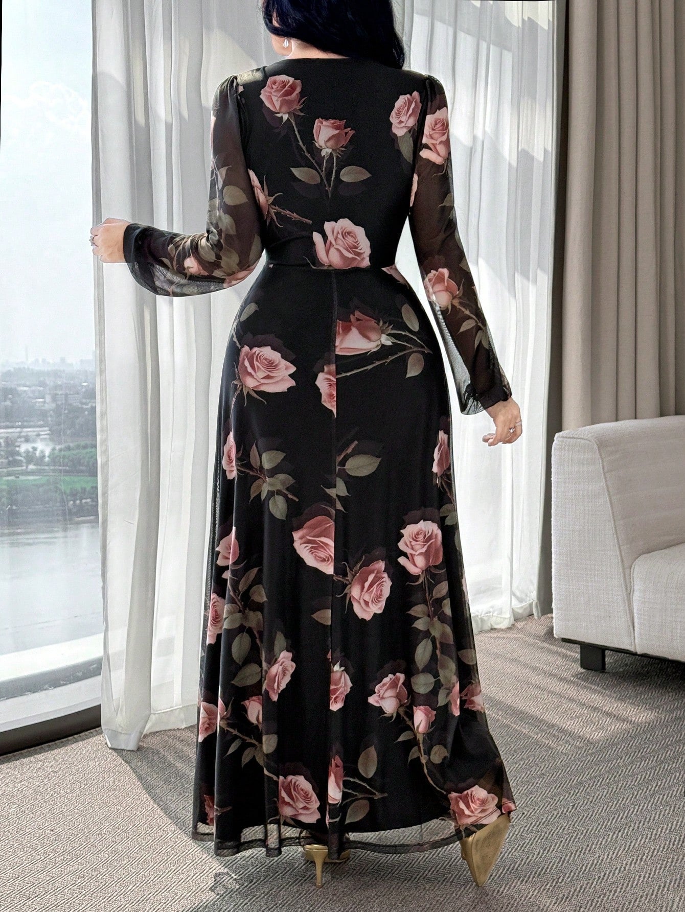 SHEIN Feyla فستان مشدود الخصر أنيق