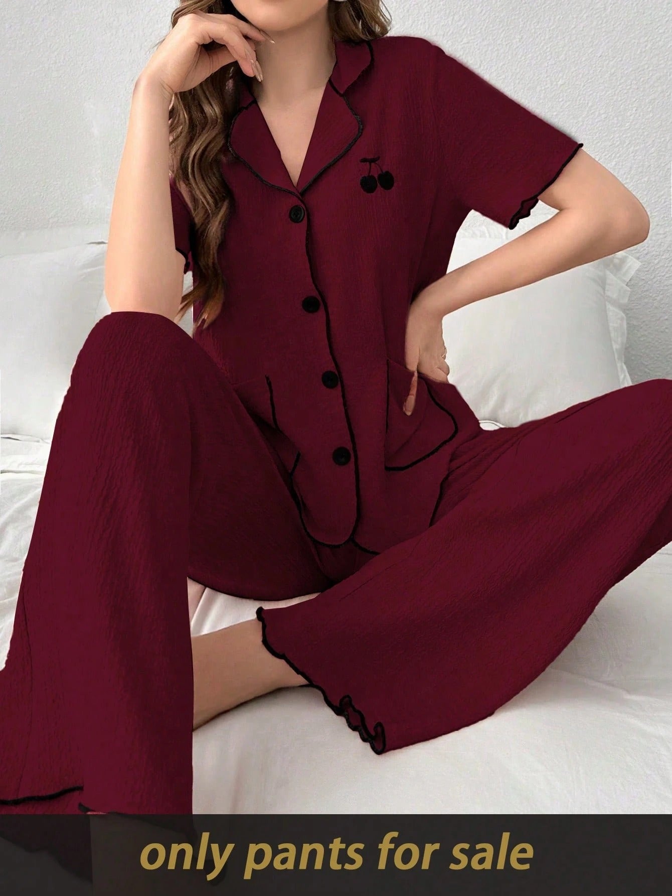 SHEIN بنطلون نسائي جاكارد مضلع بألوان متباينة للخريف والشتاء